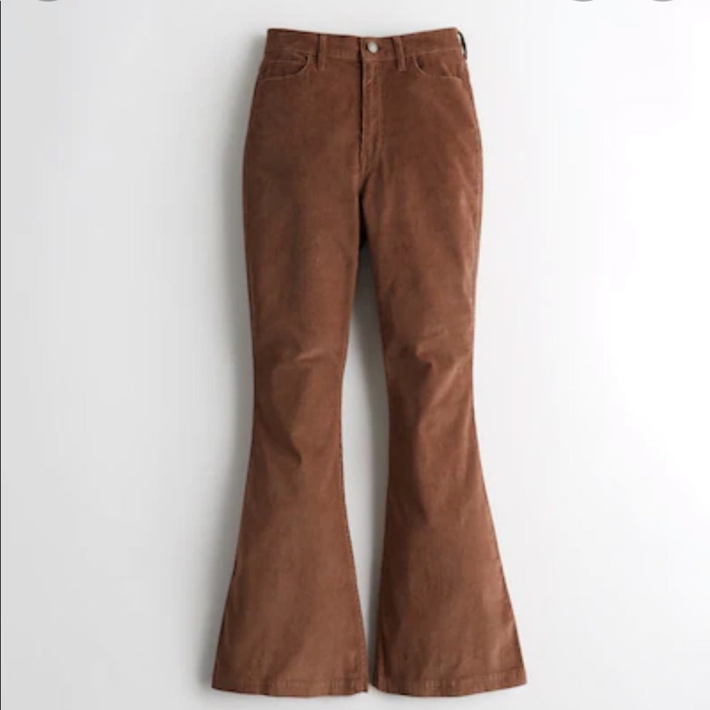 Brown Corduroy Ultra High Rise/Waisted Flare Pants